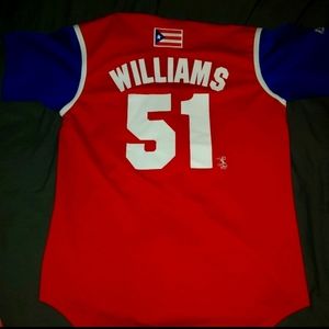 Majestic | New York Yankees | Bernie Williams | Puerto Rican Flag Jersey